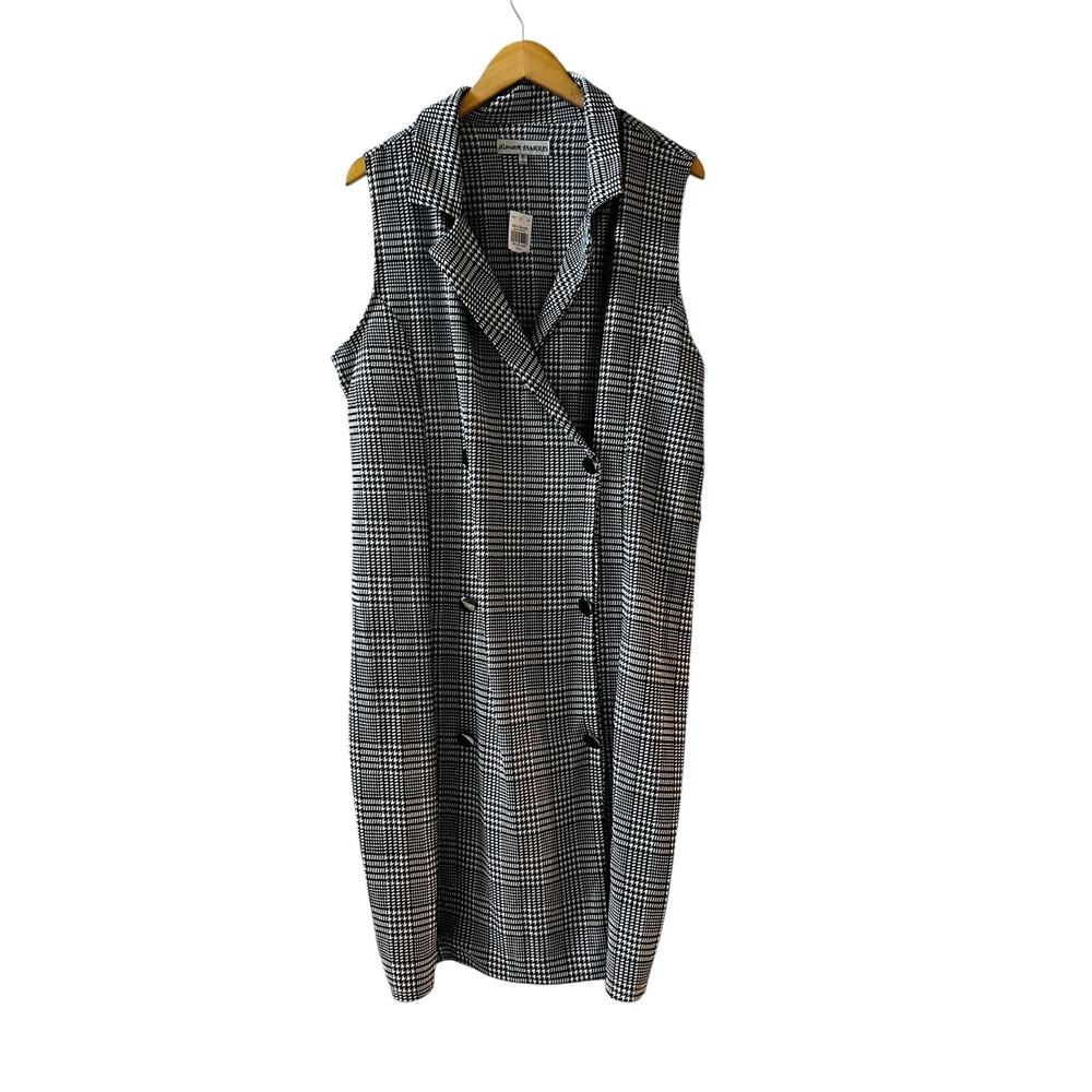 Almost Famous Houndstooth Double Breasted Sleevel… - image 1